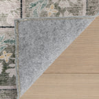 Kinice Traditional Floral Washable Rug | Grey