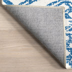 Reverse Herringbone Washable Rug | Blue