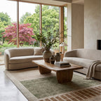 Anette Block Striped Rug | Green