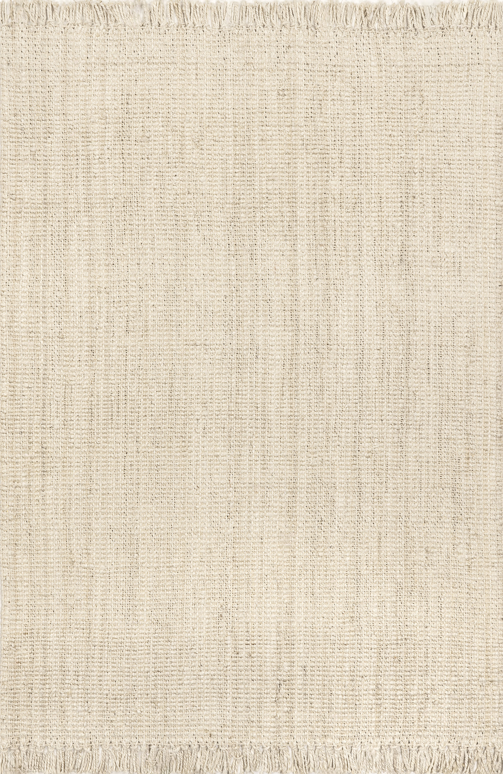 Chunky Jute Tasseled Rug | Off White Main image