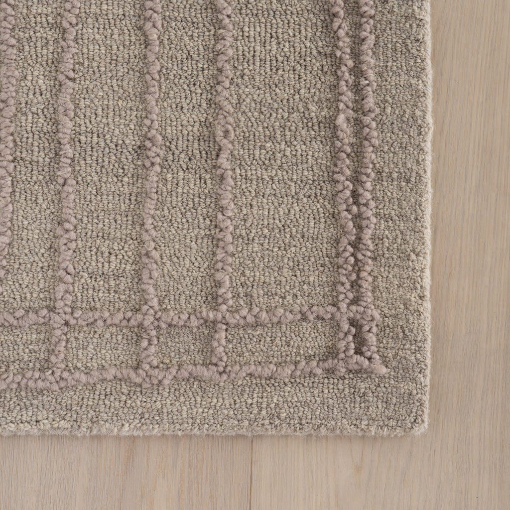 Maivy Bohemian Striped Wool Rug | Grey