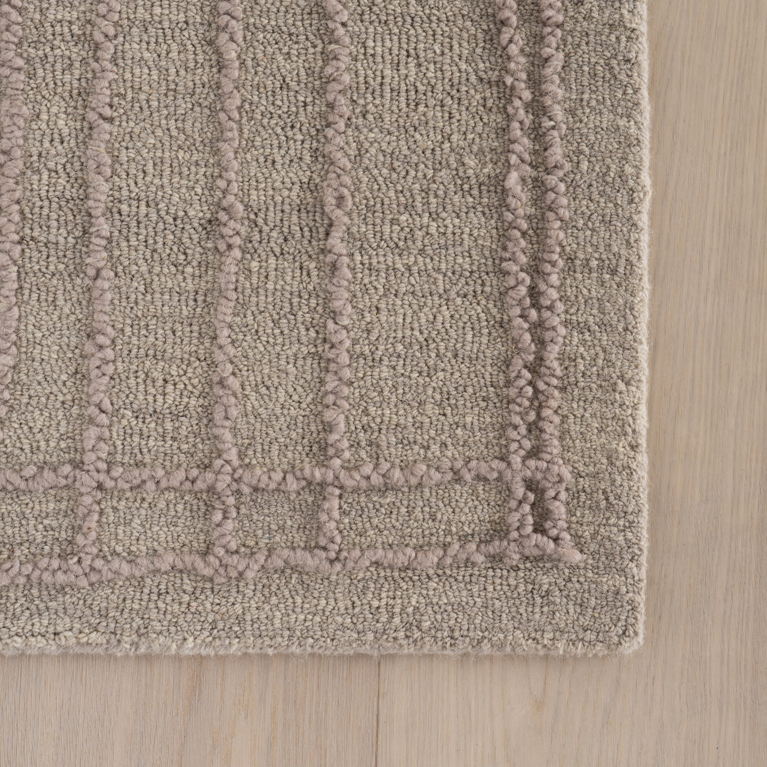 Maivy Bohemian Striped Wool Rug | Grey