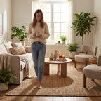 Handwoven Jute Ribbed Solid Rug