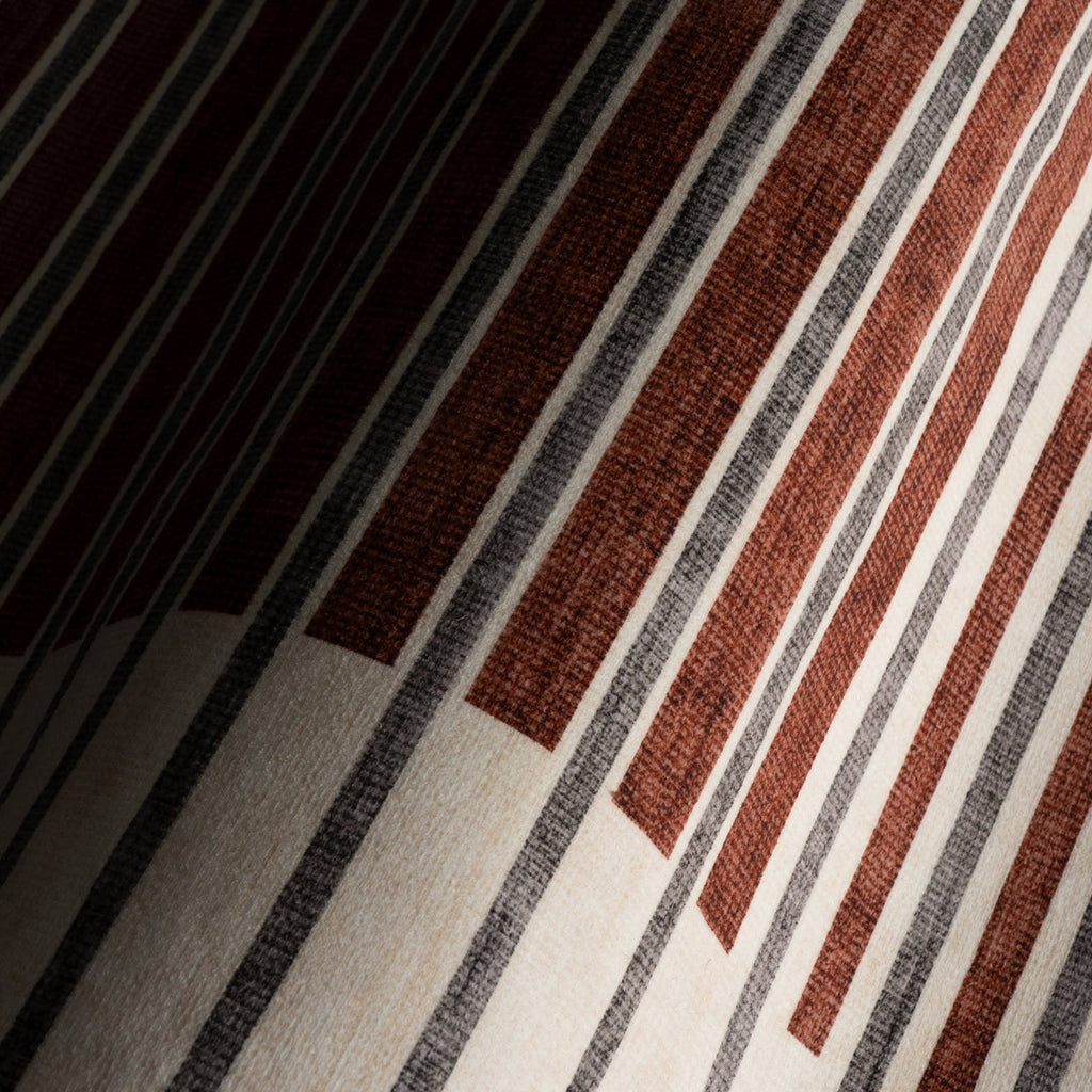 Mauzi Modern Striped Washable Rug | Rust