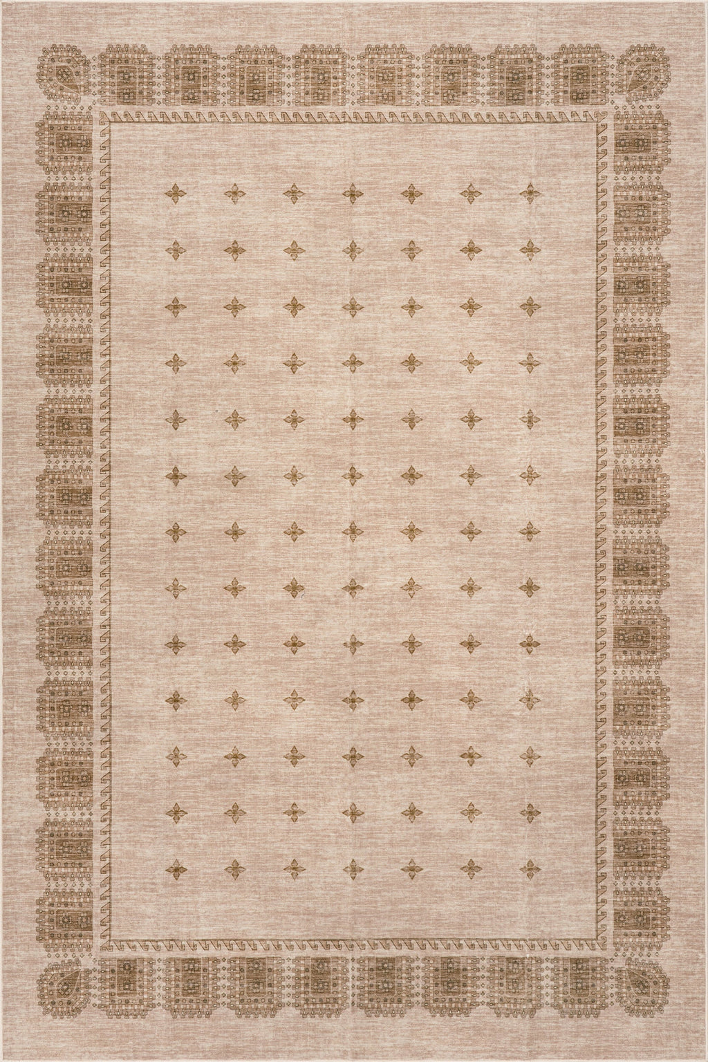 Manvie Traditional Washable Rug | Brown