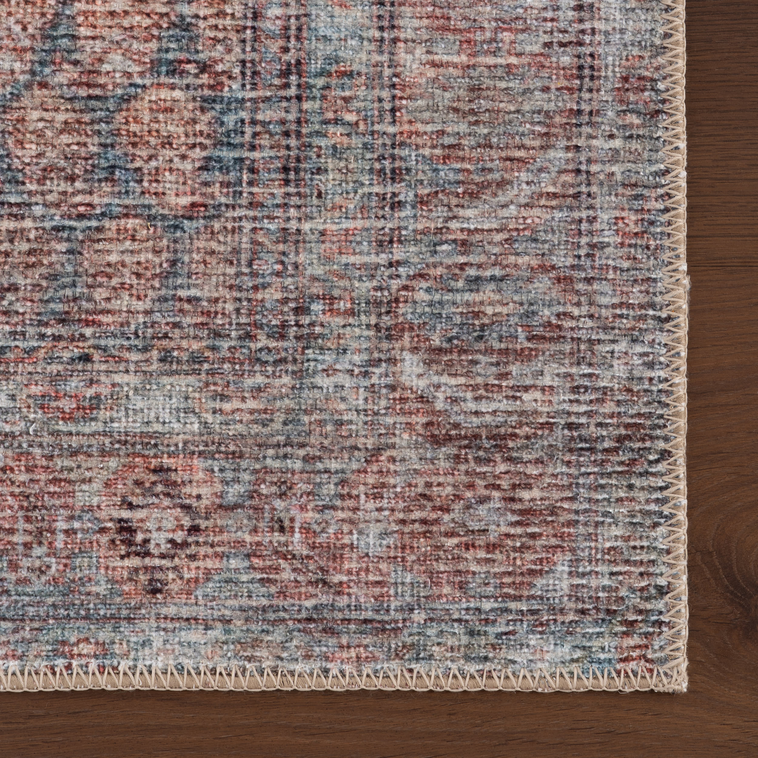 Ferelith Vintage & Distressed Washable Rug | Rust