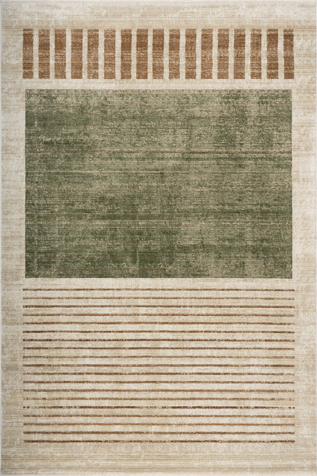 Anette Block Striped Rug | Green