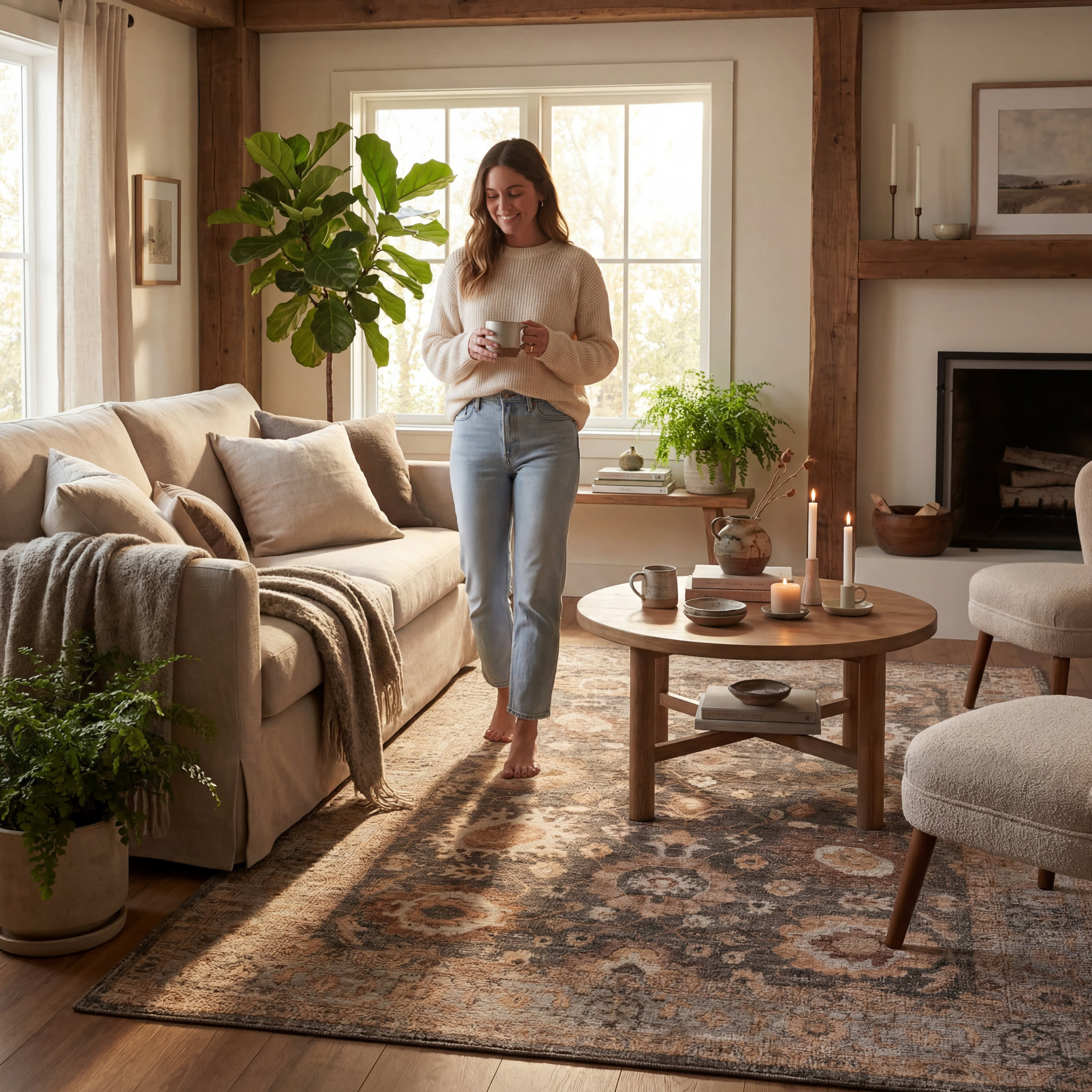 Nira Hand Loomed Wool Rug | Brown