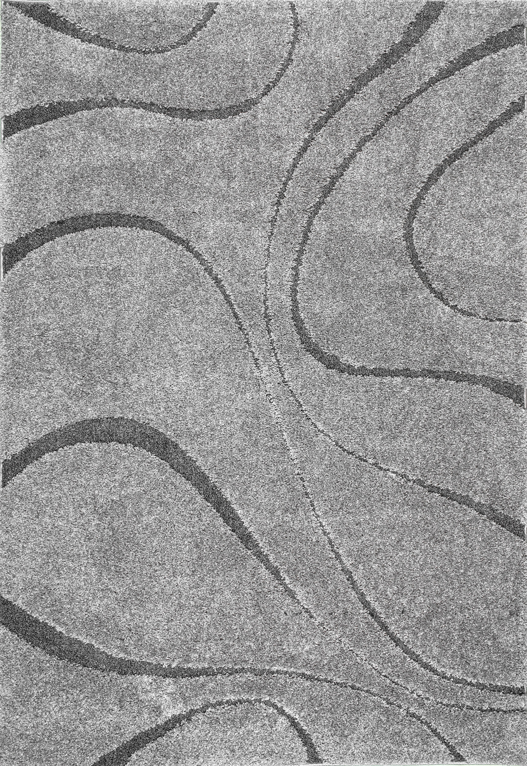 Shaggy Curves Rug | Dark Grey Main image