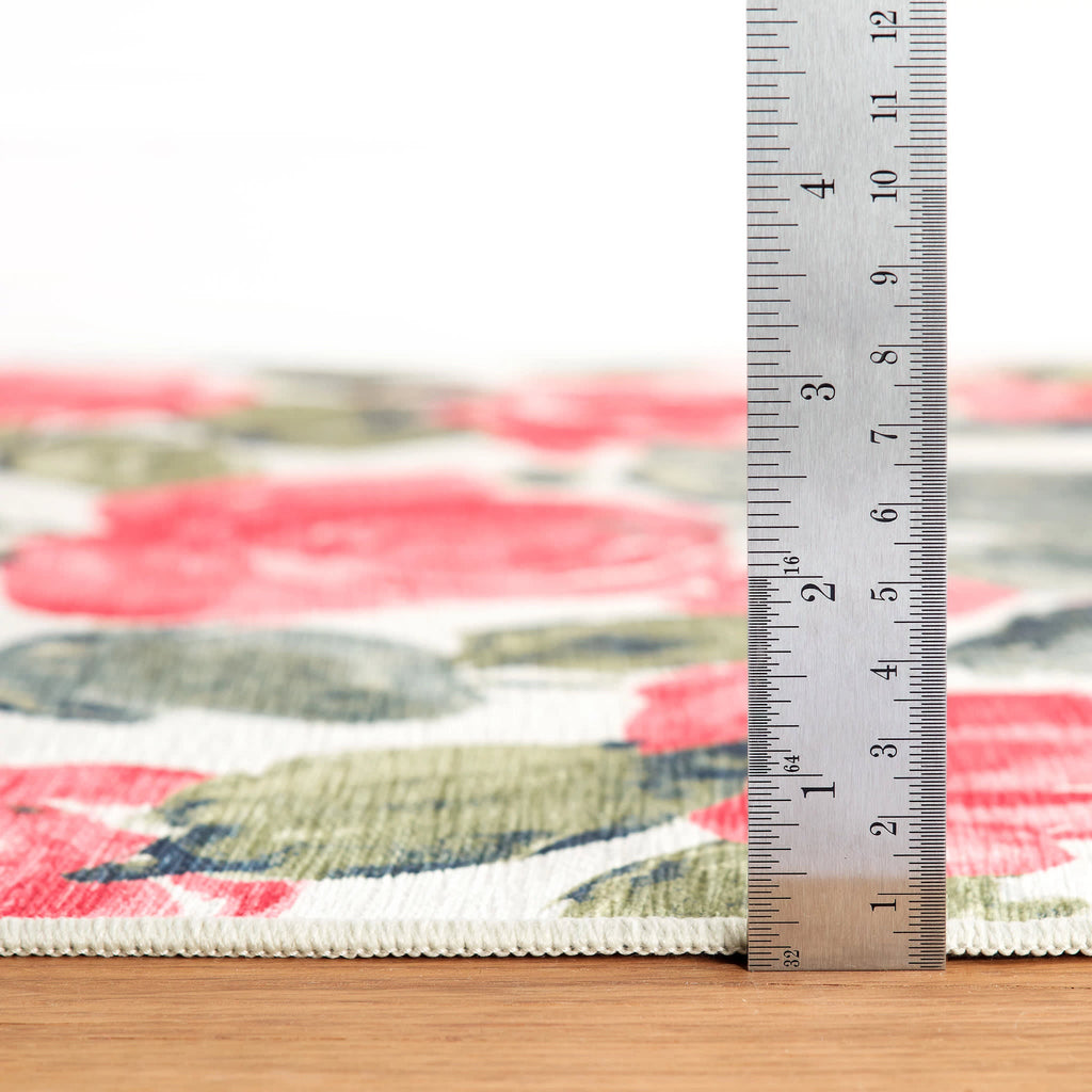 Pretty Peonies Machine Washable Rug | Multi
