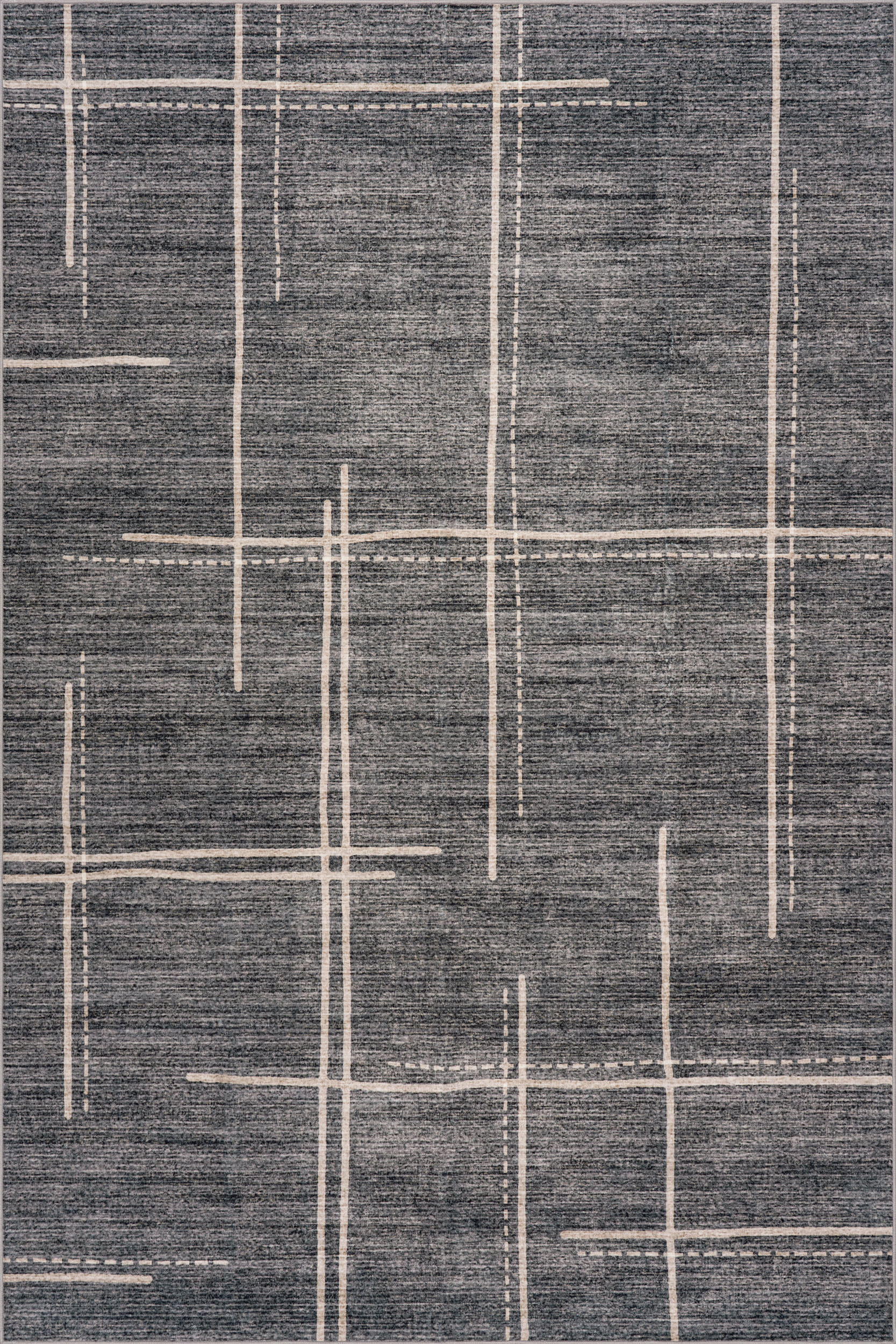 Noryn Abstract Washable Rug | Grey Image secondaire du produit