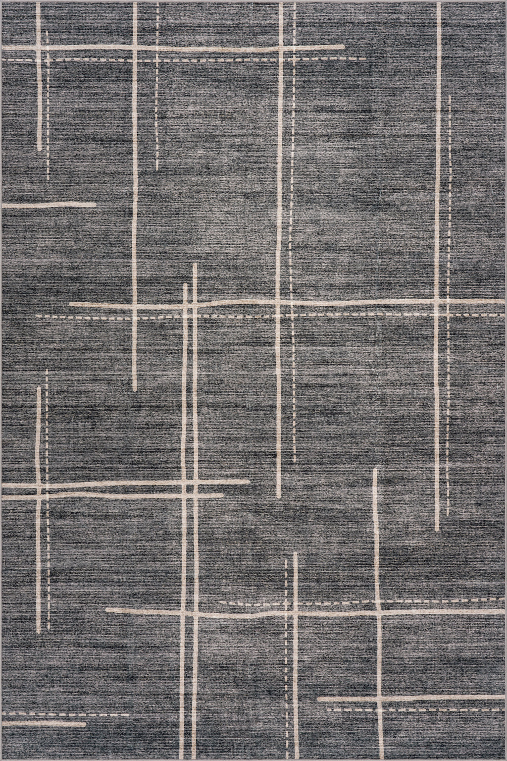 Noryn Abstract Washable Rug | Grey