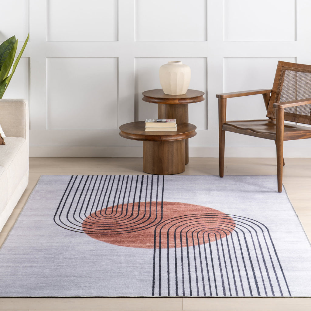 Carlotta Washable Desert Sunset Rug | Burnt Orange