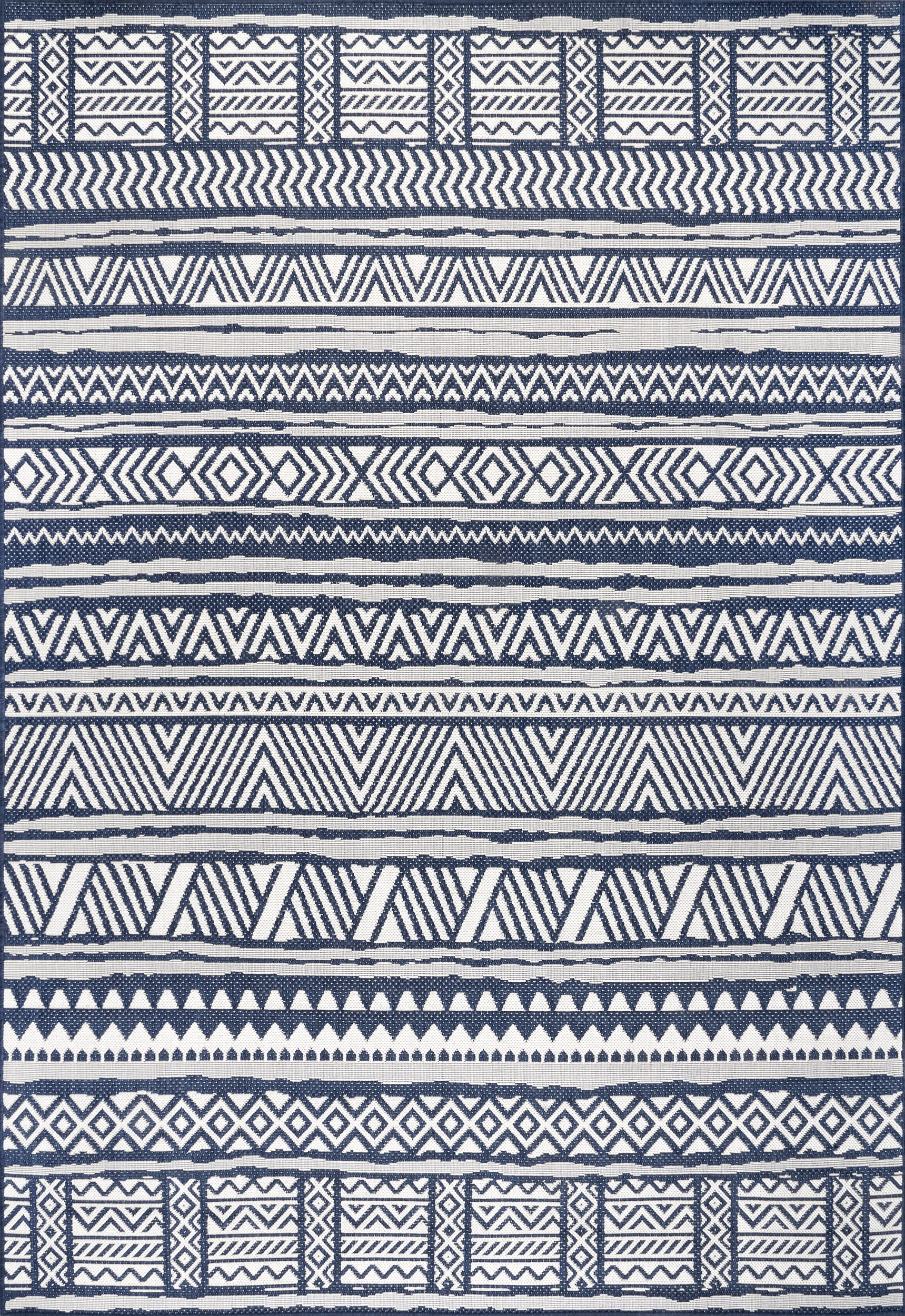 Striped Banded Indoor/Outdoor Rug | Navy Main image