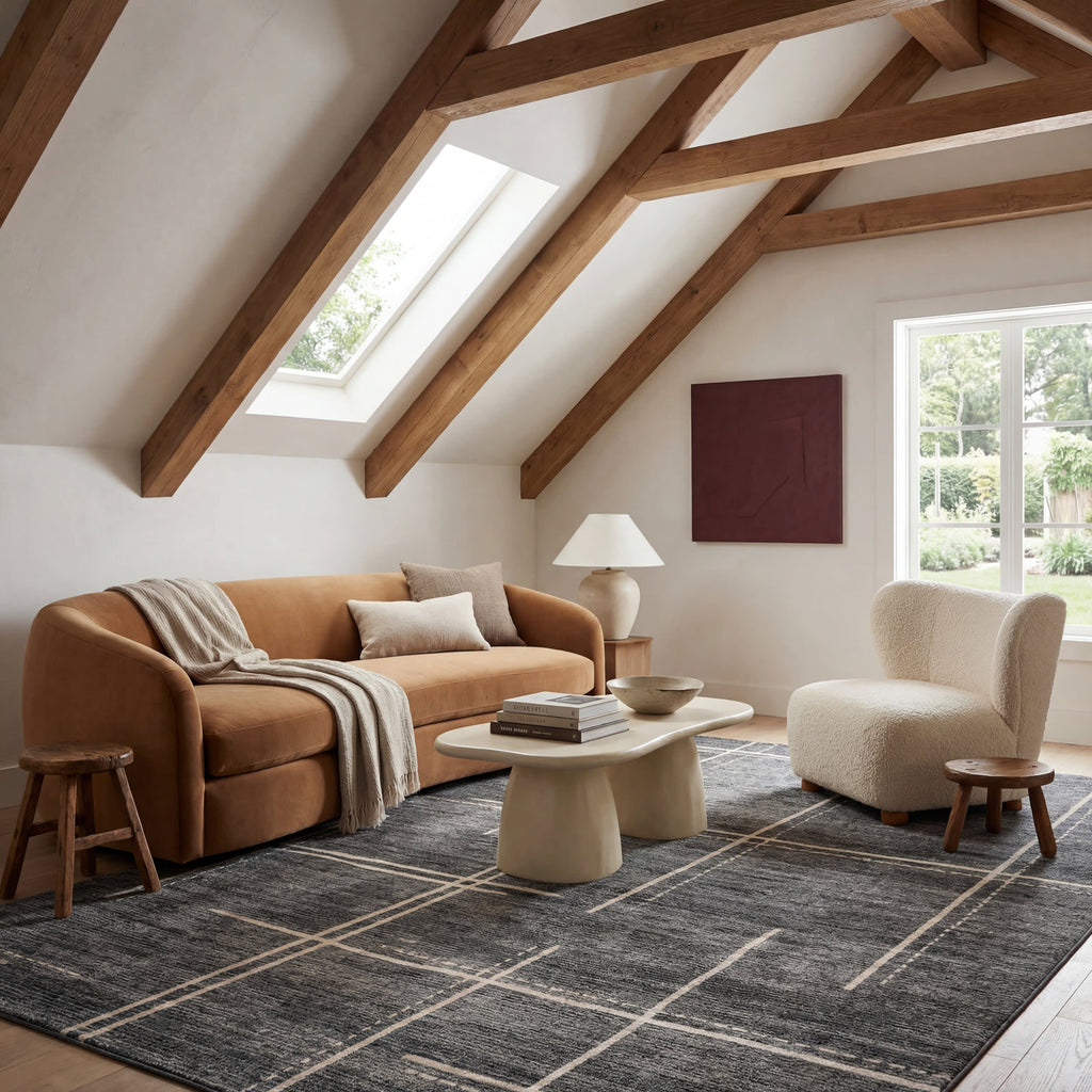 Noryn Abstract Washable Rug | Grey