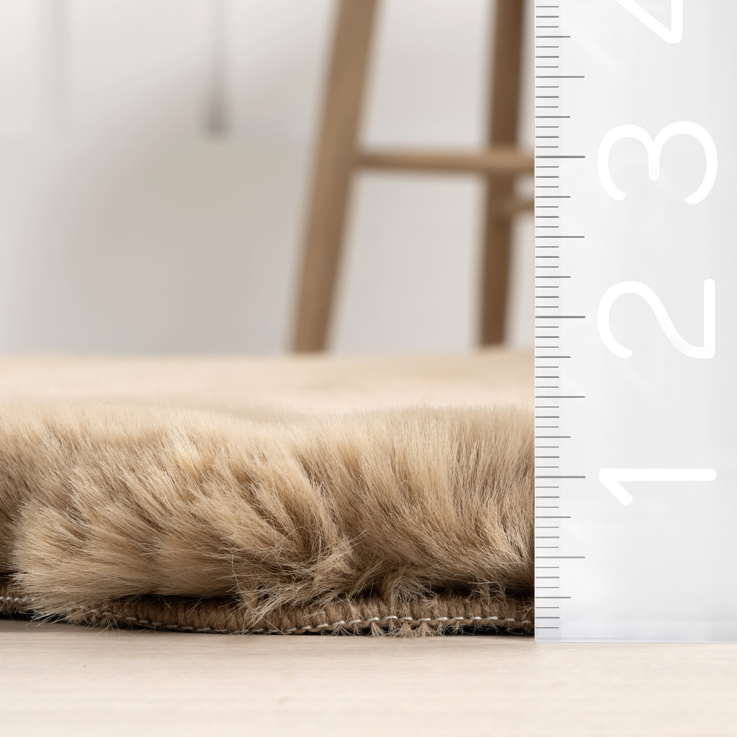 Waverly Double Faux Sheepskin Pelt Plush Cloud Washable Rug | Camel