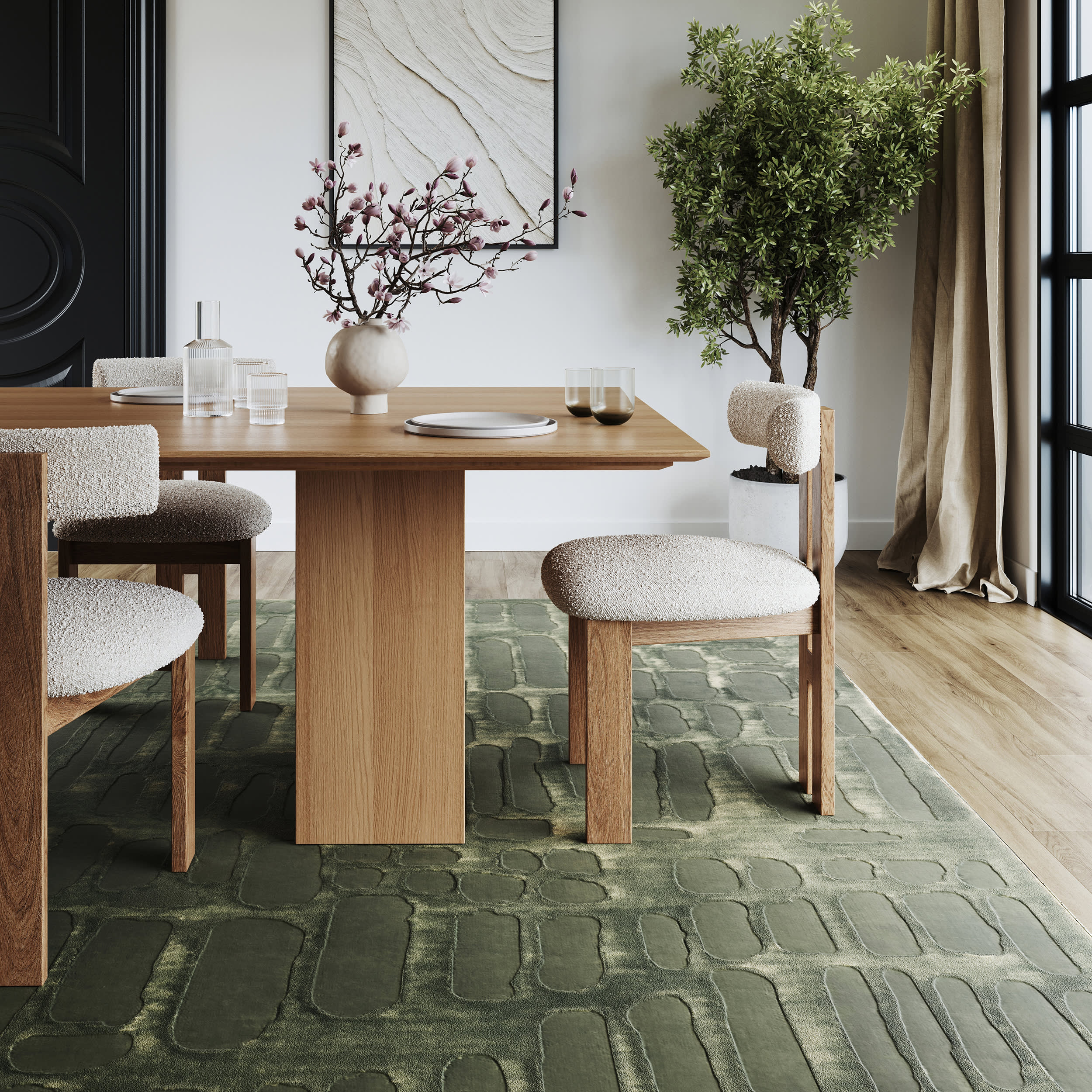 Summit Plush Textured Washable Rug | Forest Green Secondary image