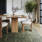 Summit Plush Textured Washable Rug | Forest Green
