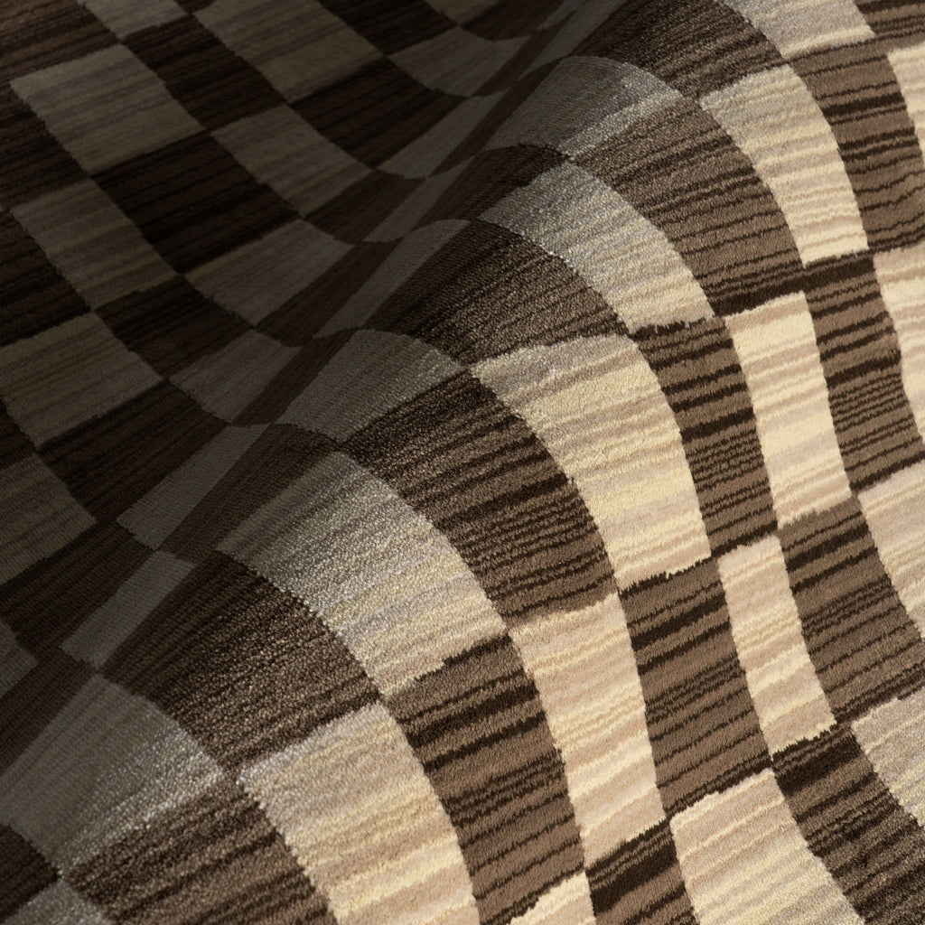 Rasali Checkered Box Rug | Brown