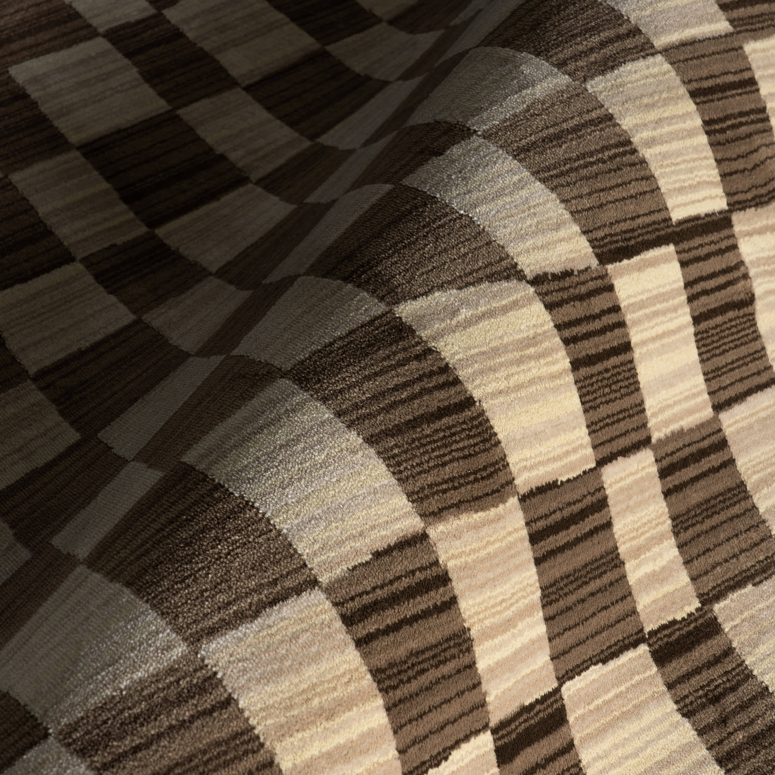 Rasali Checkered Box Rug | Brown
