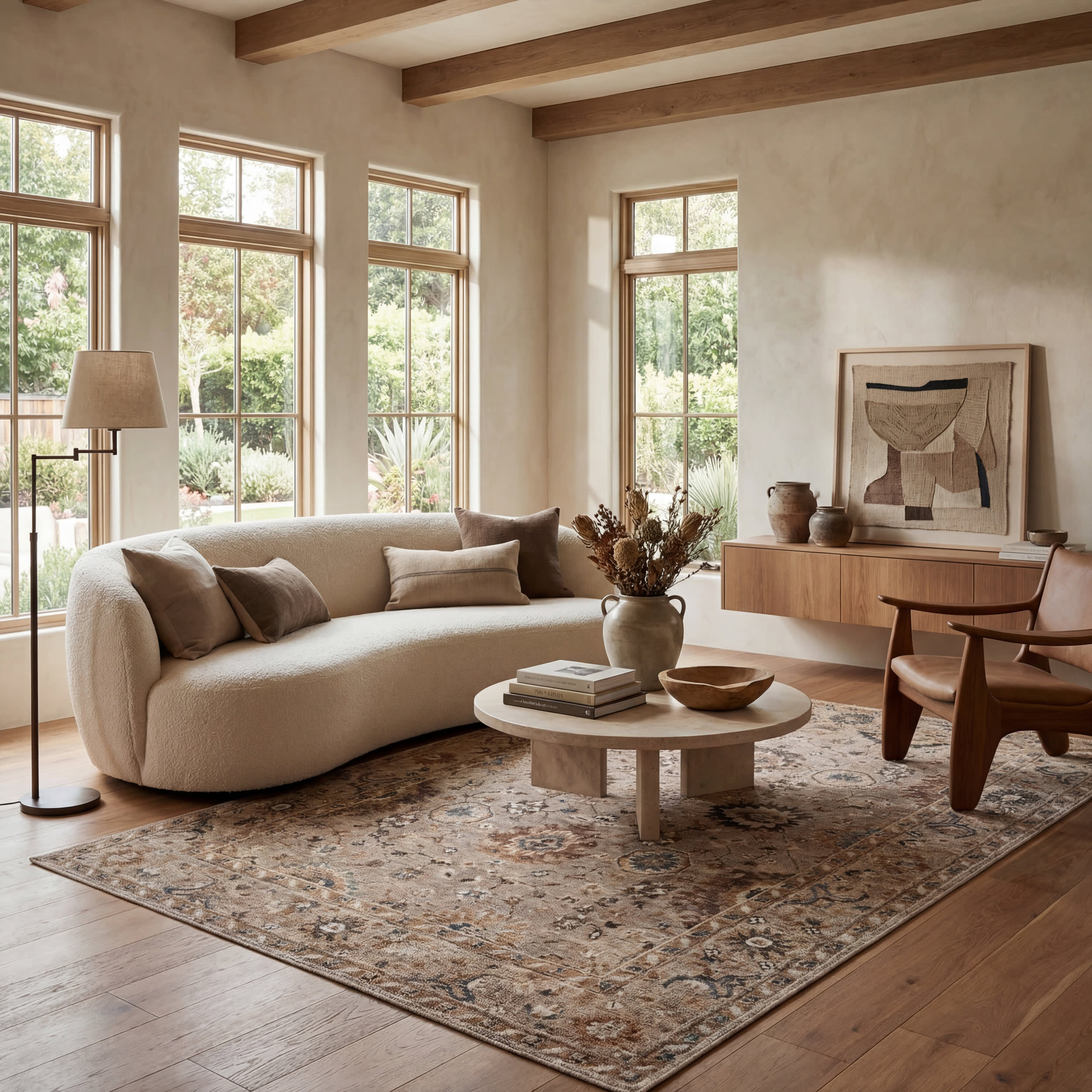 Averina Traditional Bordered Washable Rug | Tapue Image principale du produit