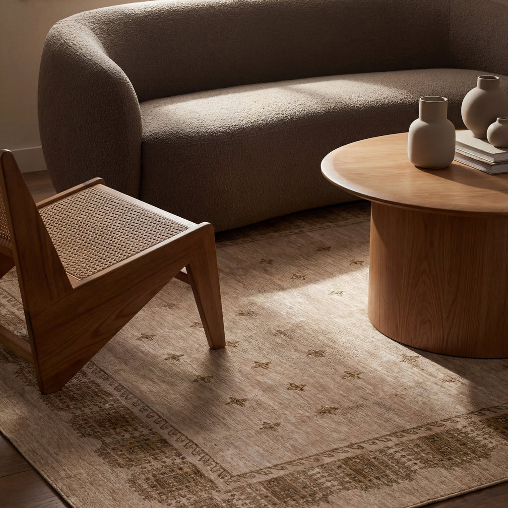 Manvie Traditional Washable Rug | Brown