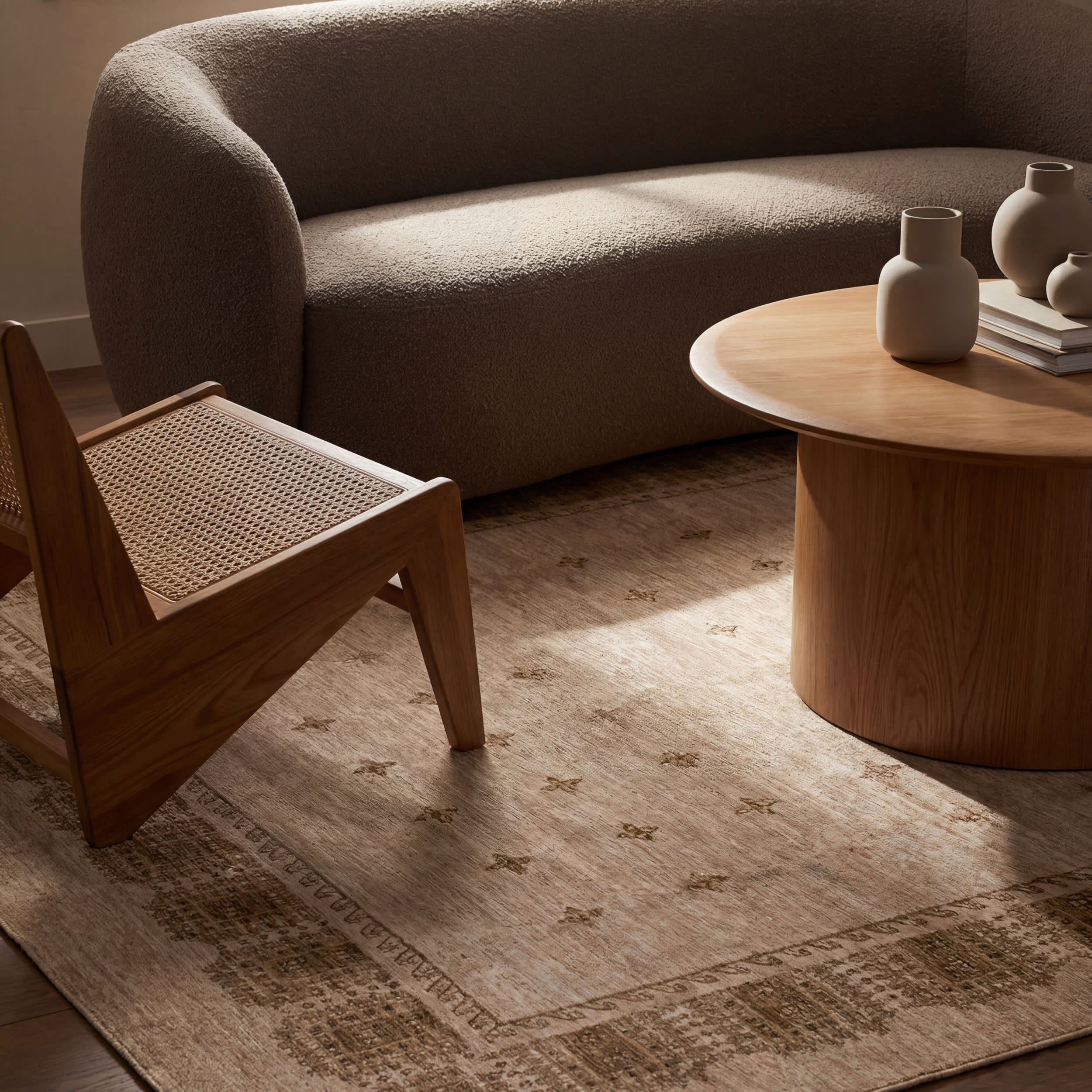 Manvie Traditional Washable Rug | Brown