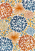 Floral Fireworks Indoor/Outdoor Rug | Blue