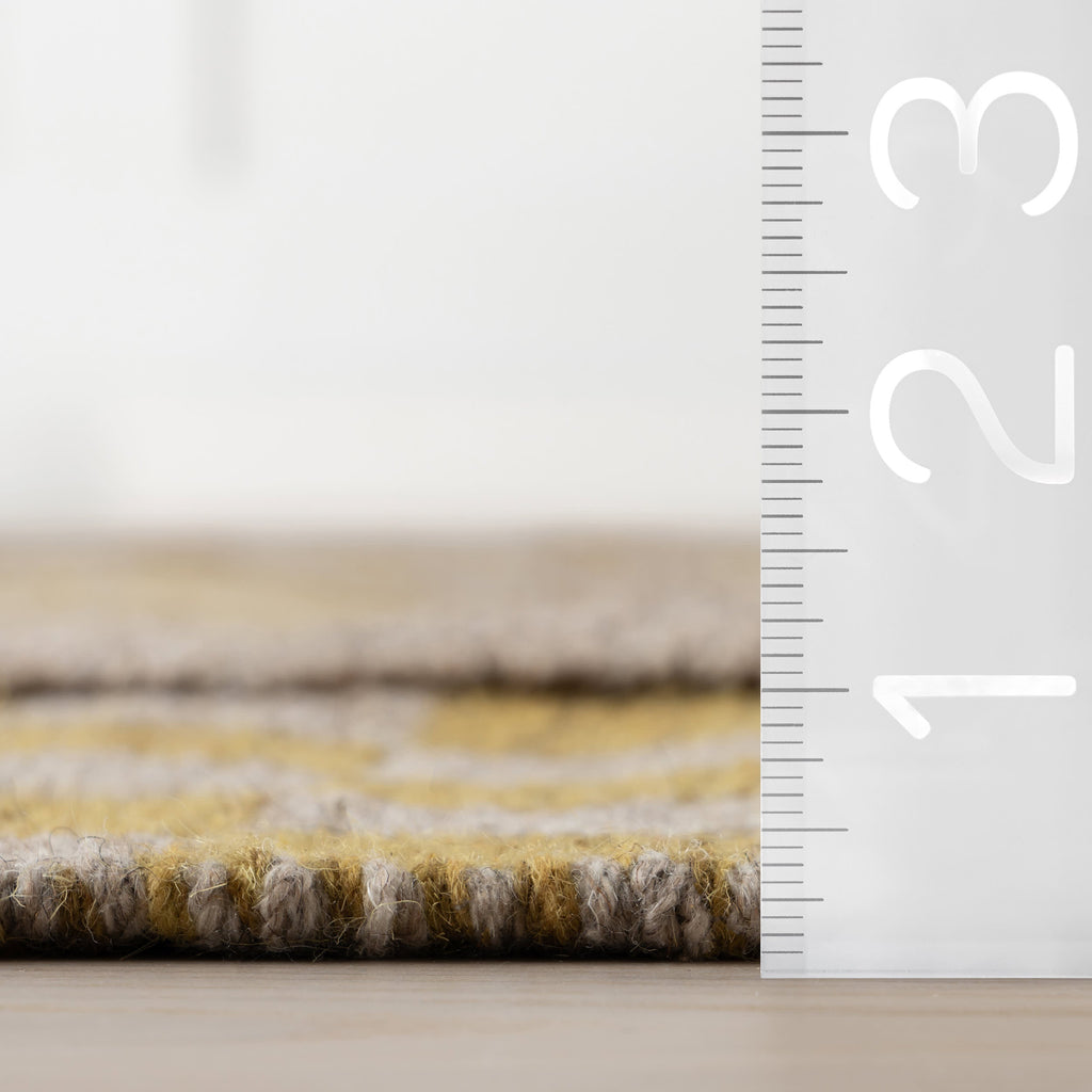 Memphis Modern Checkered Hand Woven Rug | Golden Yellow