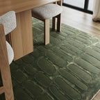 Summit Plush Textured Washable Rug | Forest Green