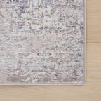 Glacier Abstract Washable Rug | Grey