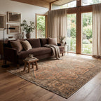 Marth Medallion Washable Rug | Brown