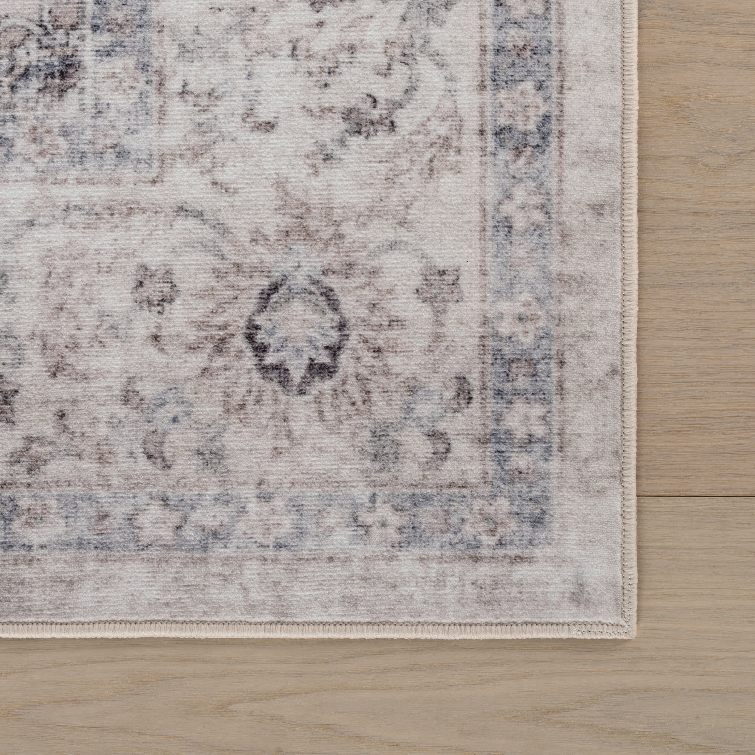 Clanese Oriental and Persian Washable Rug | Grey