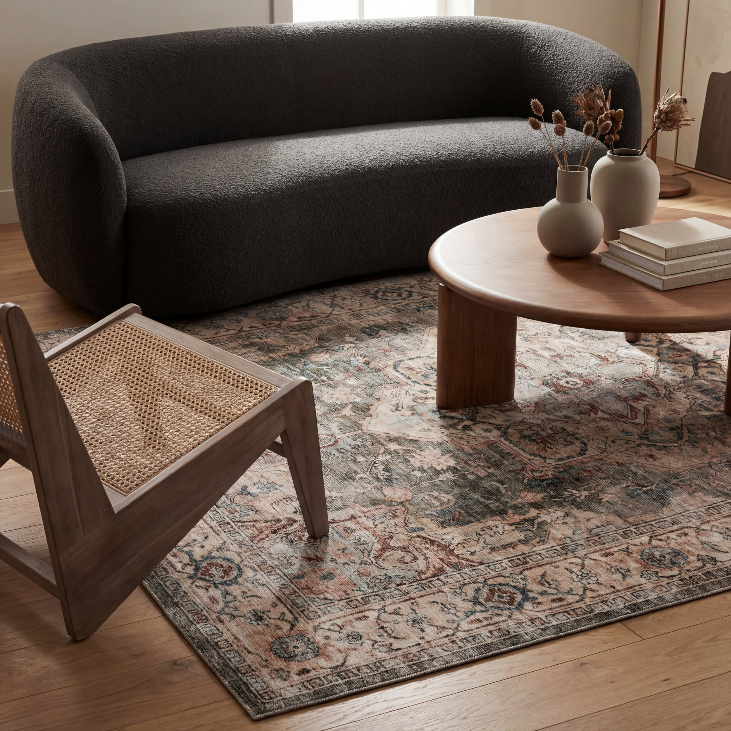 Erica Oriental and Persian Washable Rug | Brown