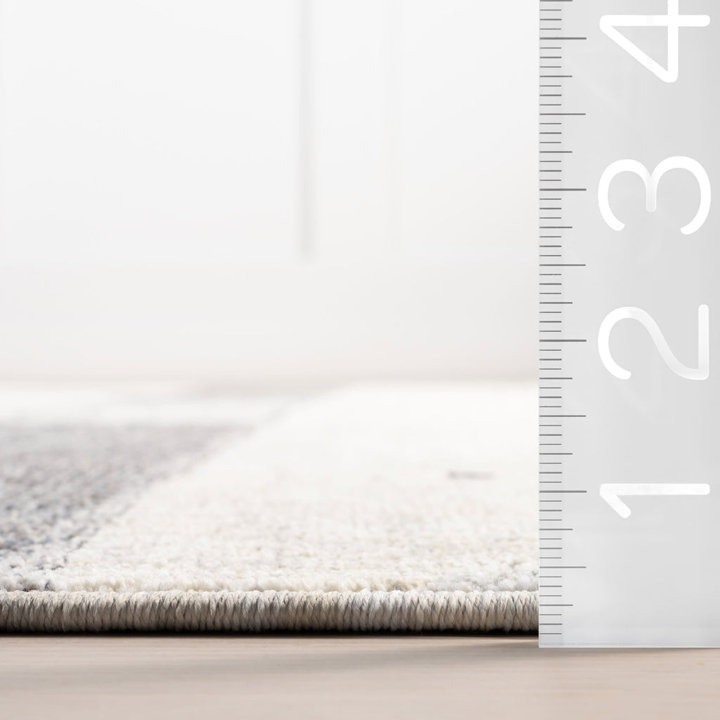 Karter Striped Trapezoid Rug | Light Grey