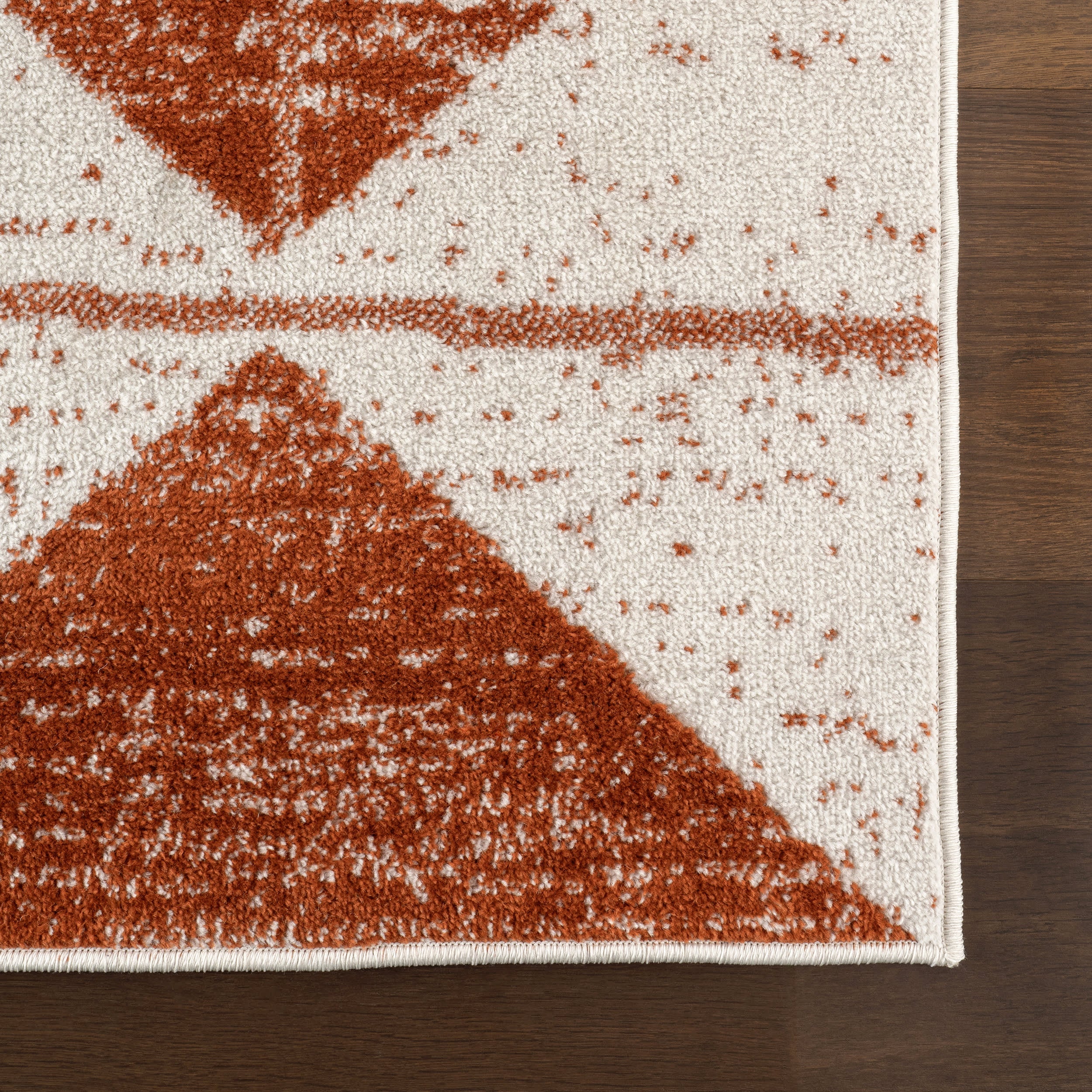 Kaydence Striped Diamonds Rug | Brick