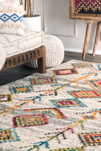 Aztec Diamonds Shag Rug | Grey