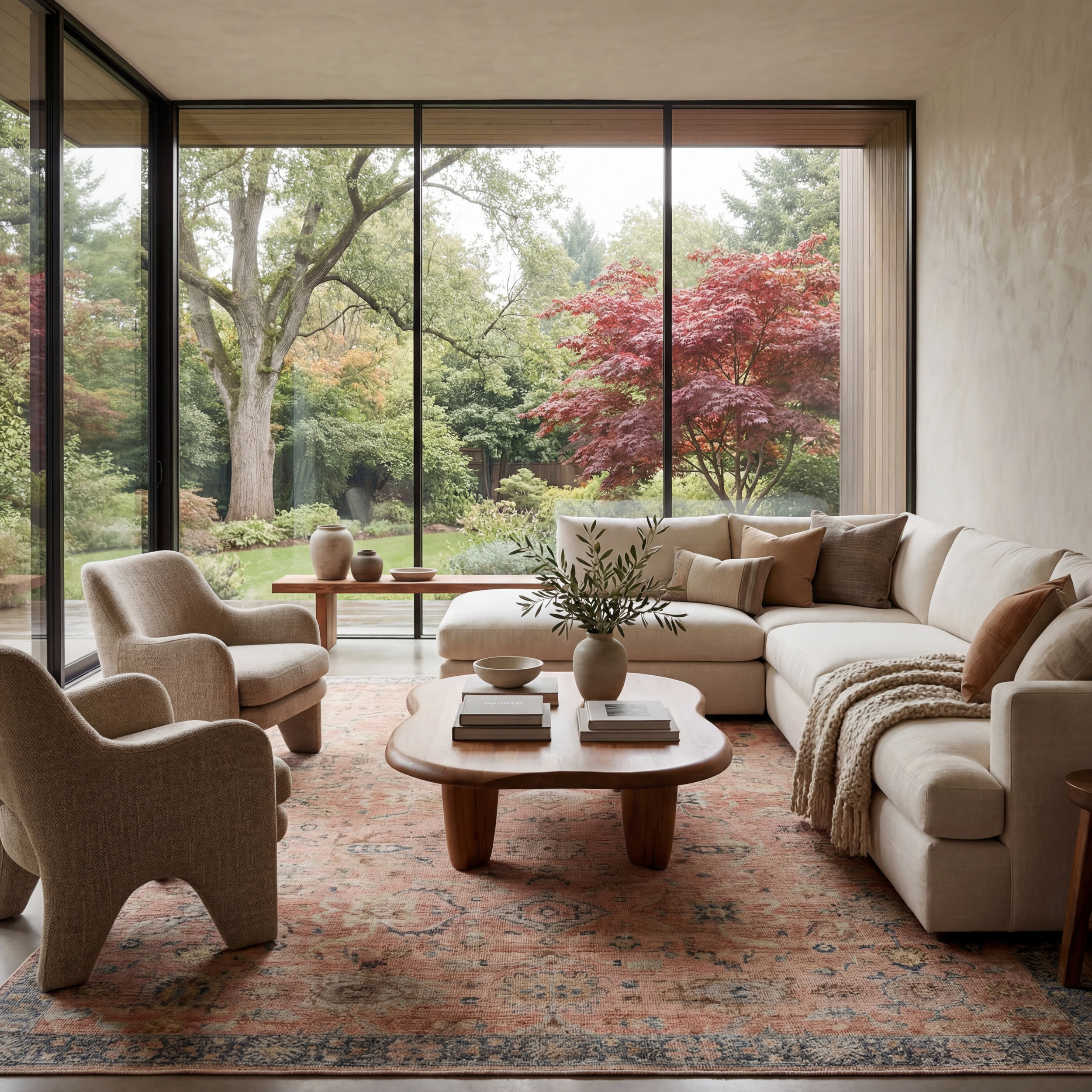 Mirelda Traditional Bordered Washable Rug | Peach