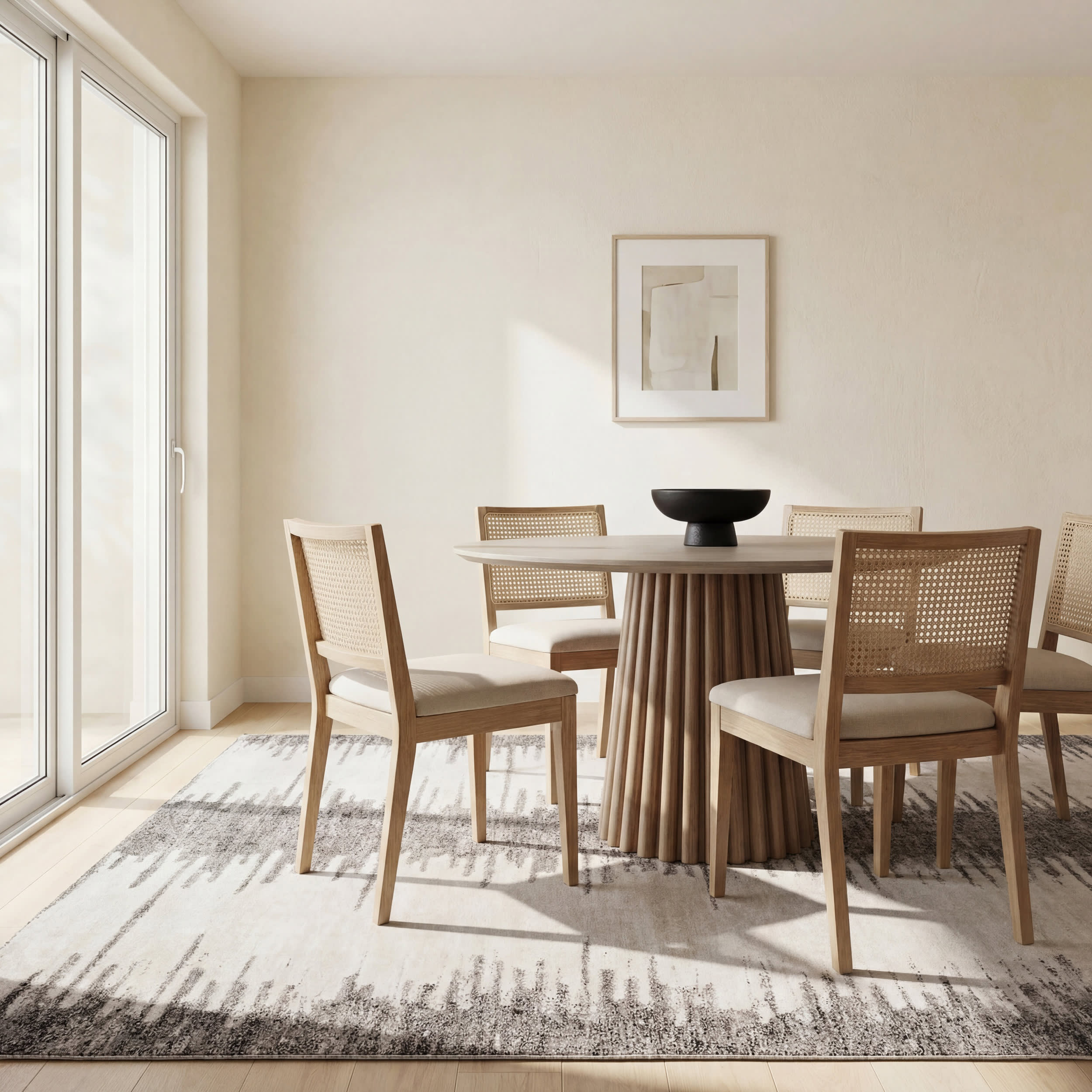 Fauzi Bohemian Washable Rug | Ivory