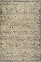 Veloura Traditional Bordered Washable Rug | Green