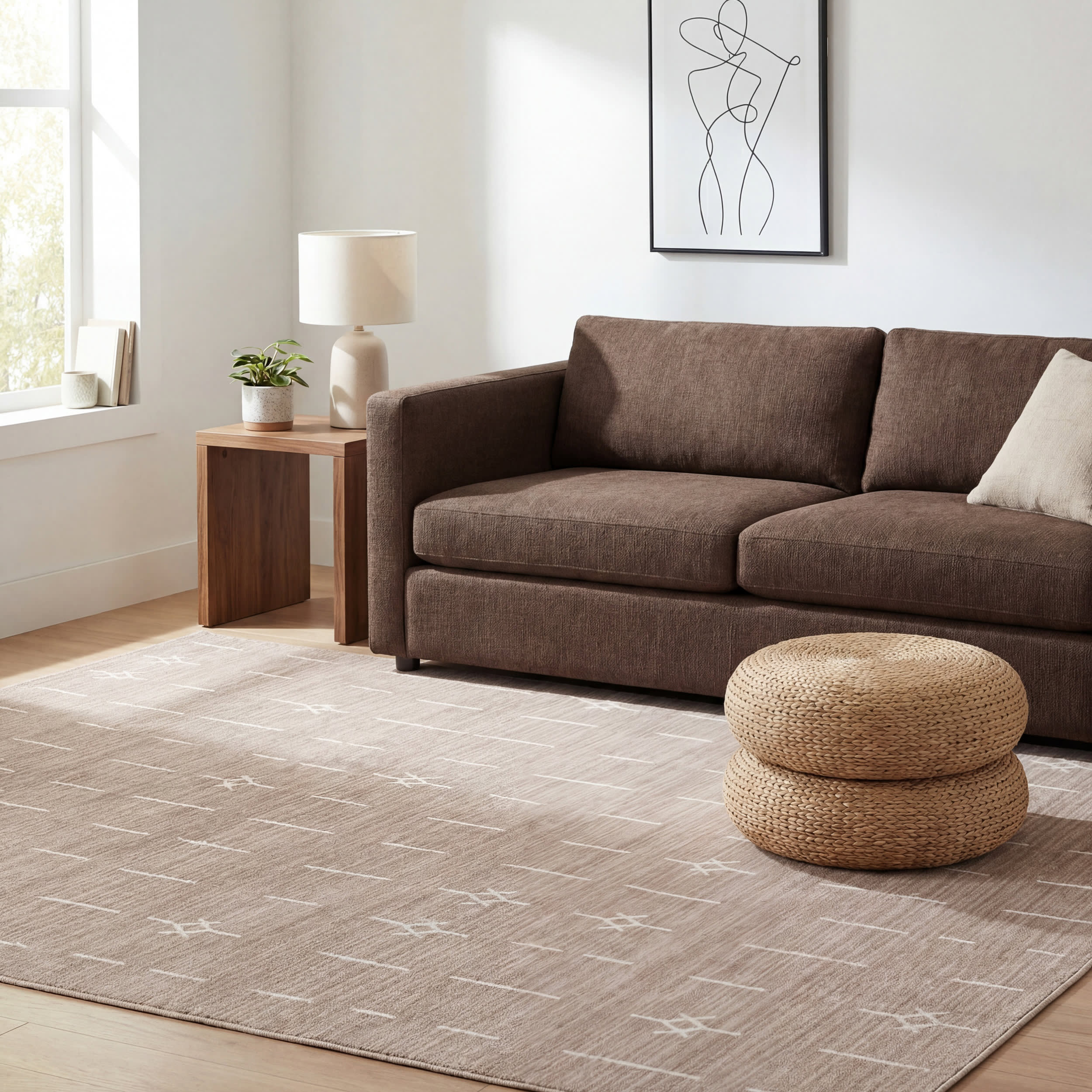Fenni Moroccan Washable Rug | Sand