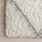 Easy Shag Lattice Rug | White