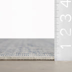 Benica Modern Geometric Washable Rug | Blue