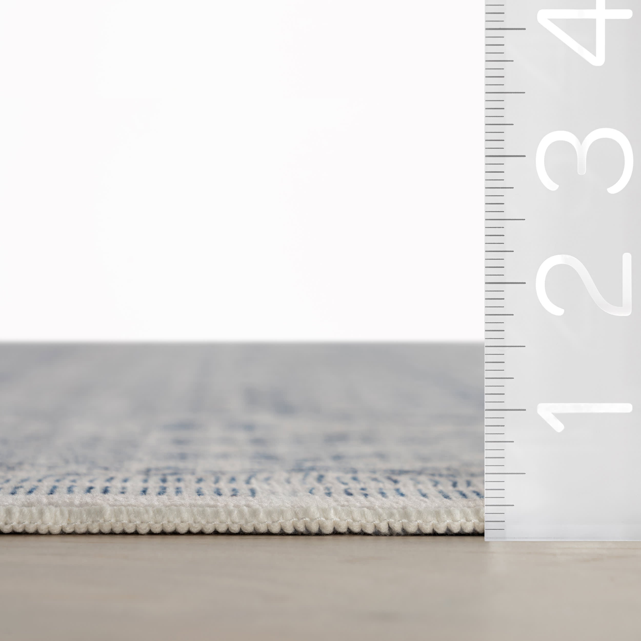 Benica Modern Geometric Washable Rug | Blue