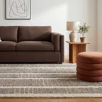 Elvine Modern Striped Wool Rug | Grey