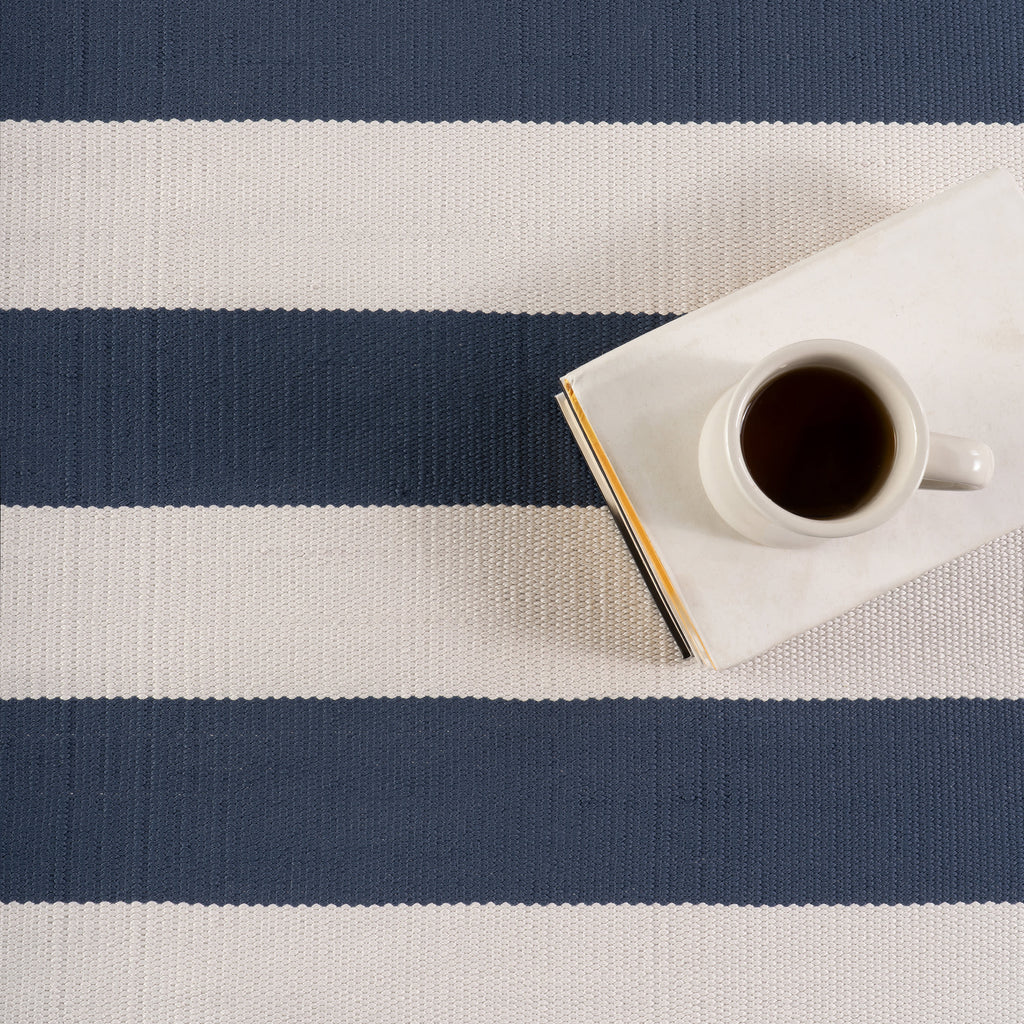 Banks Stripe Handwoven Indoor/Outdoor Rug | Navy