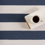 Banks Stripe Handwoven Indoor/Outdoor Rug | Navy