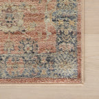 Mirelda Traditional Bordered Washable Rug | Peach