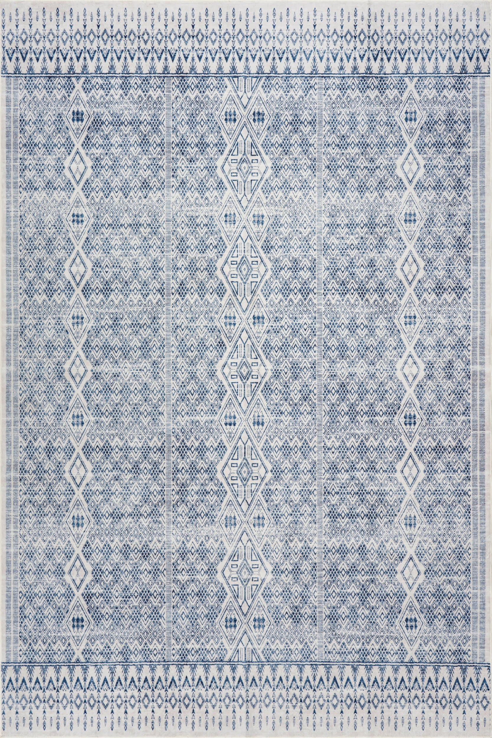 Benica Modern Geometric Washable Rug | Blue Image secondaire du produit