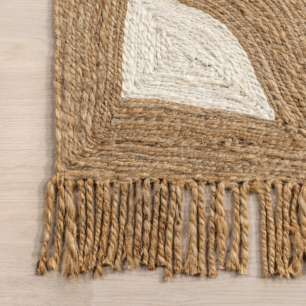 Tillie Marble Jute Tasseled Rug | Natural